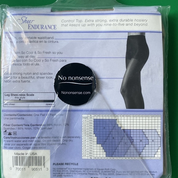 Sheer endurance hosiery - beige mist pantyhose - Picture 5 of 8